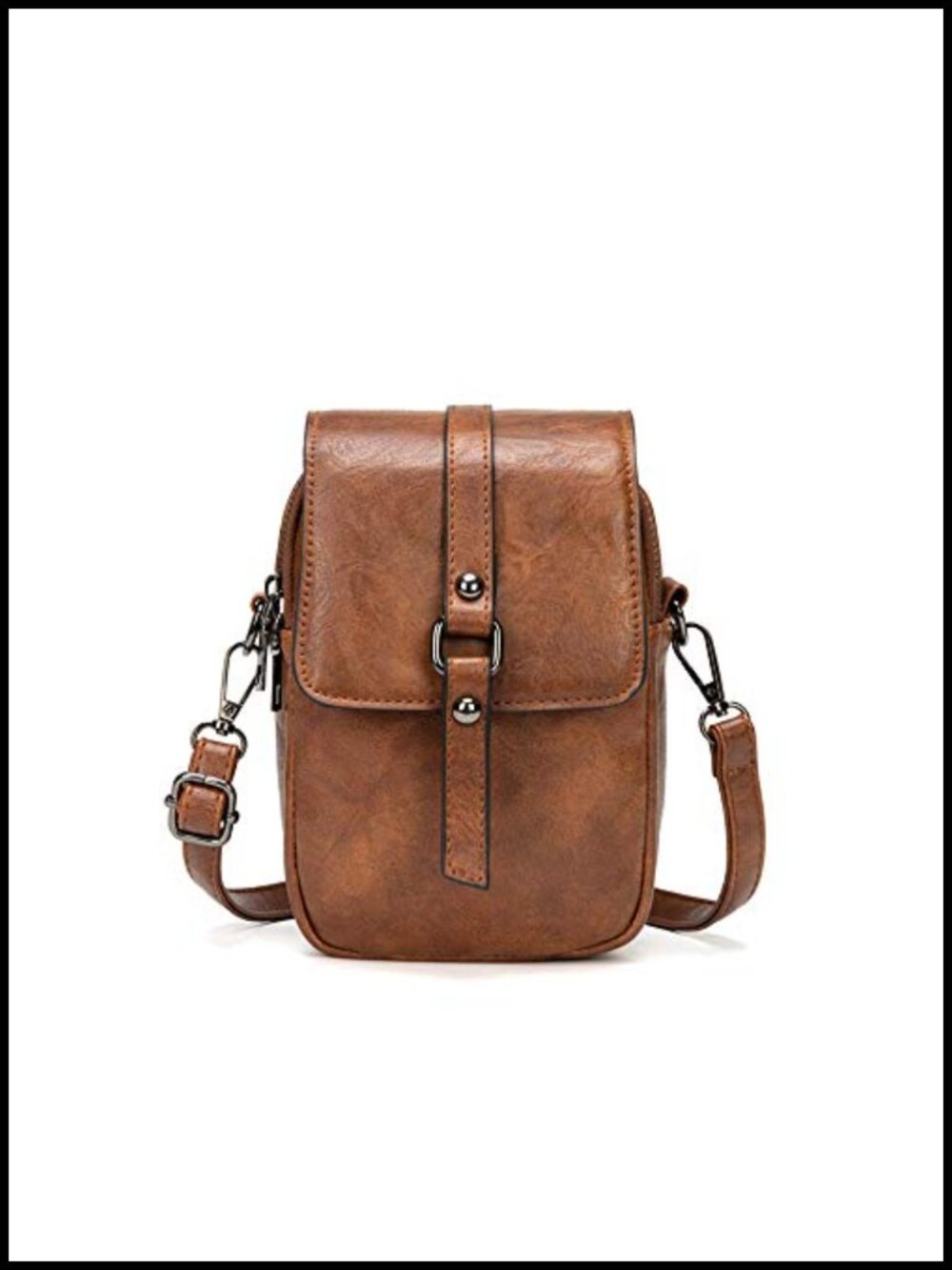 Vintage PU Leather Crossbody Phone Bag Small Shoulder Purse Handbag